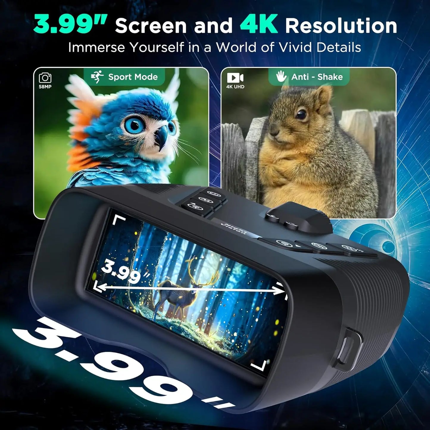 58MP Full-Color 4K Night Vision Binoculars