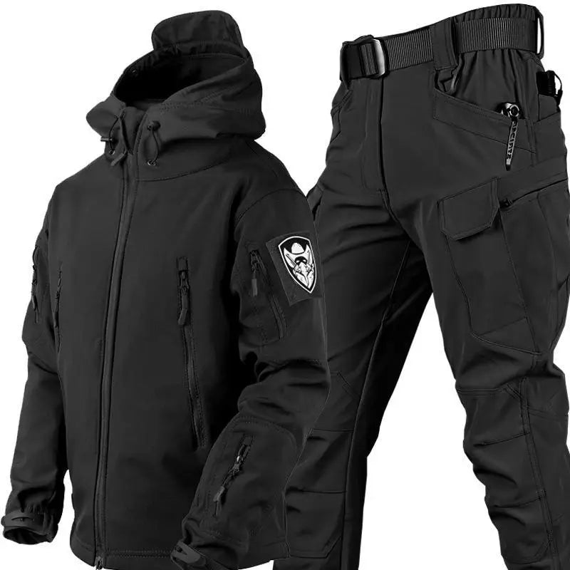 Outdoor Shark Skin Warmth Jackets Pants Set Men