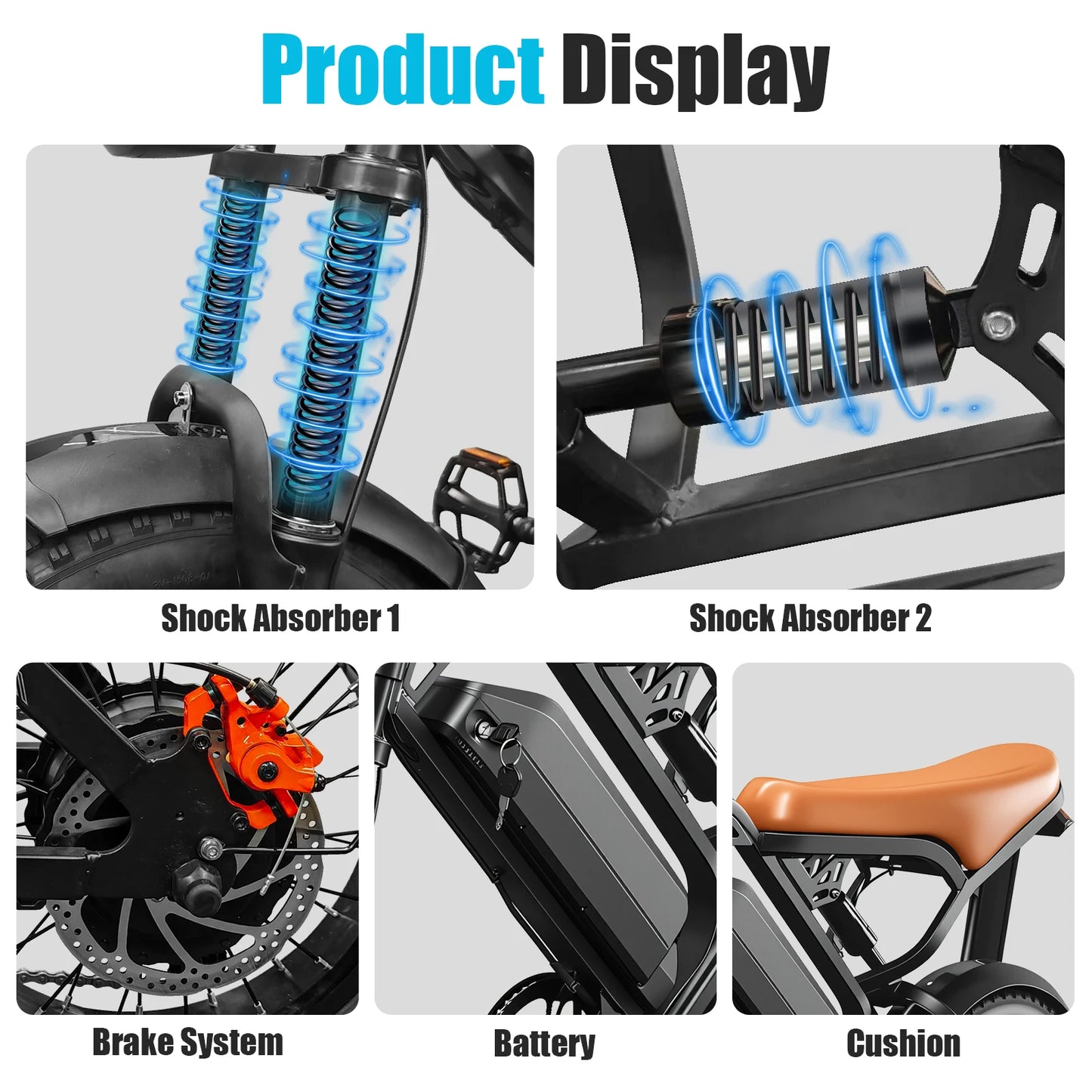 Adult electric bicycle peak range of 1000W-38+miles