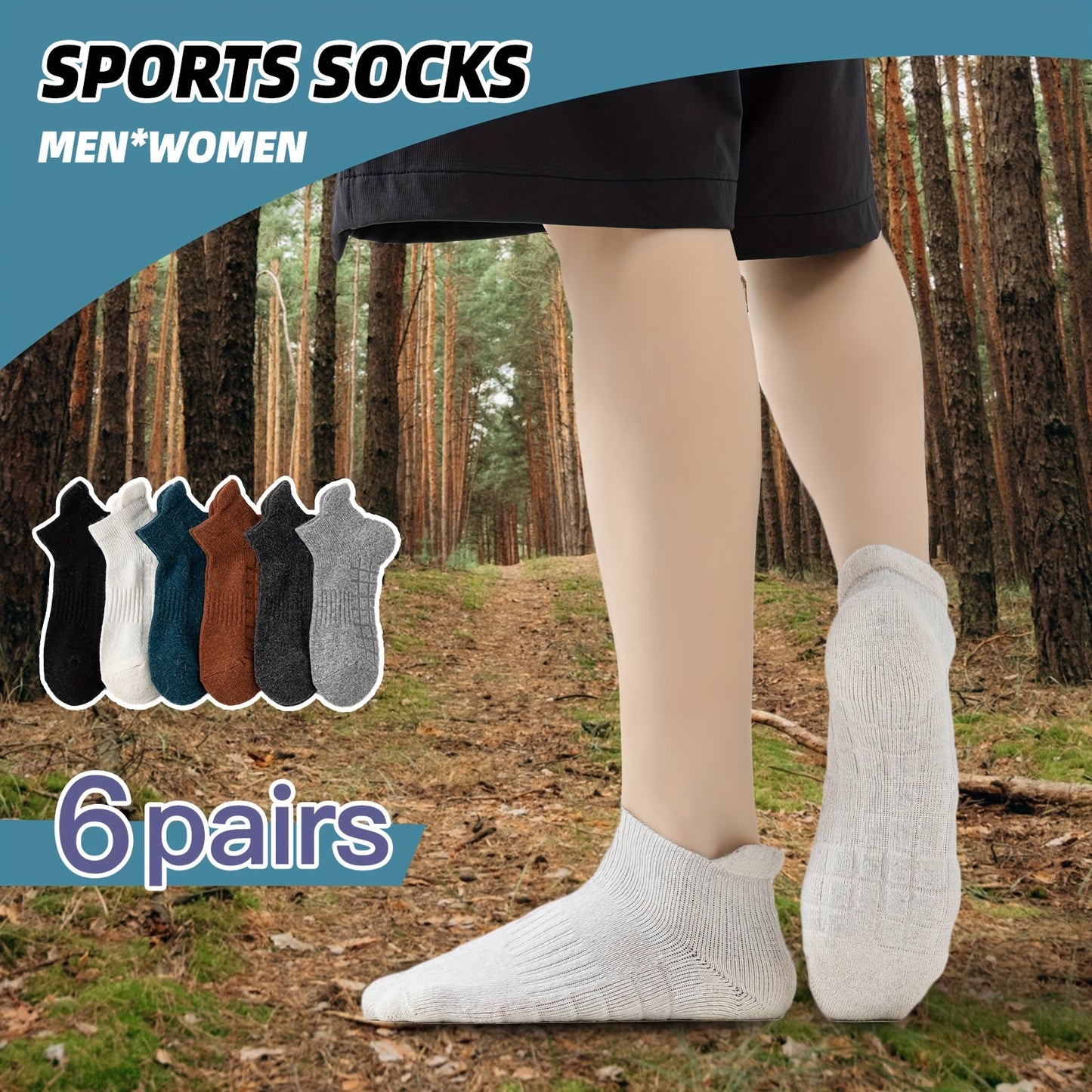 6 Pairs Of Unisex Anti Odor & Sweat Absorption Merino Wool Socks