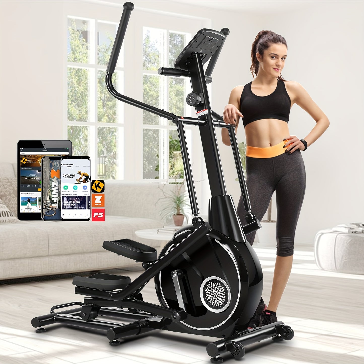 Elliptical Exercise Machine With Hyper-Quiet Front Magnetic Driving System