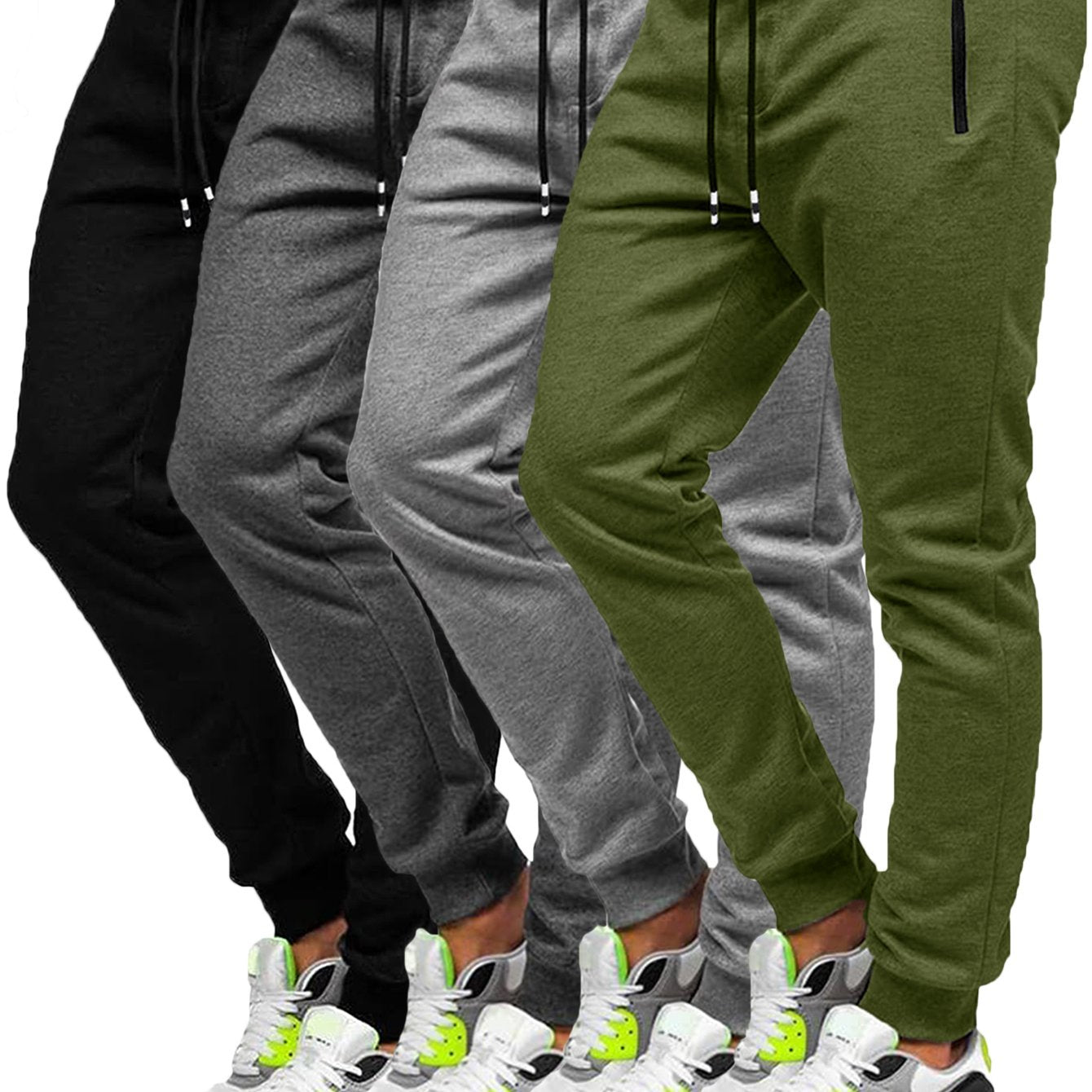 4pcs Men's Slim Fit Jogging Sweatpants