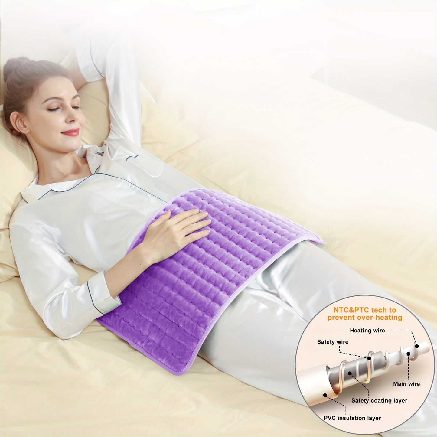 Extra Large Heating Pad with 6 Heat Levels & Auto Shutoff