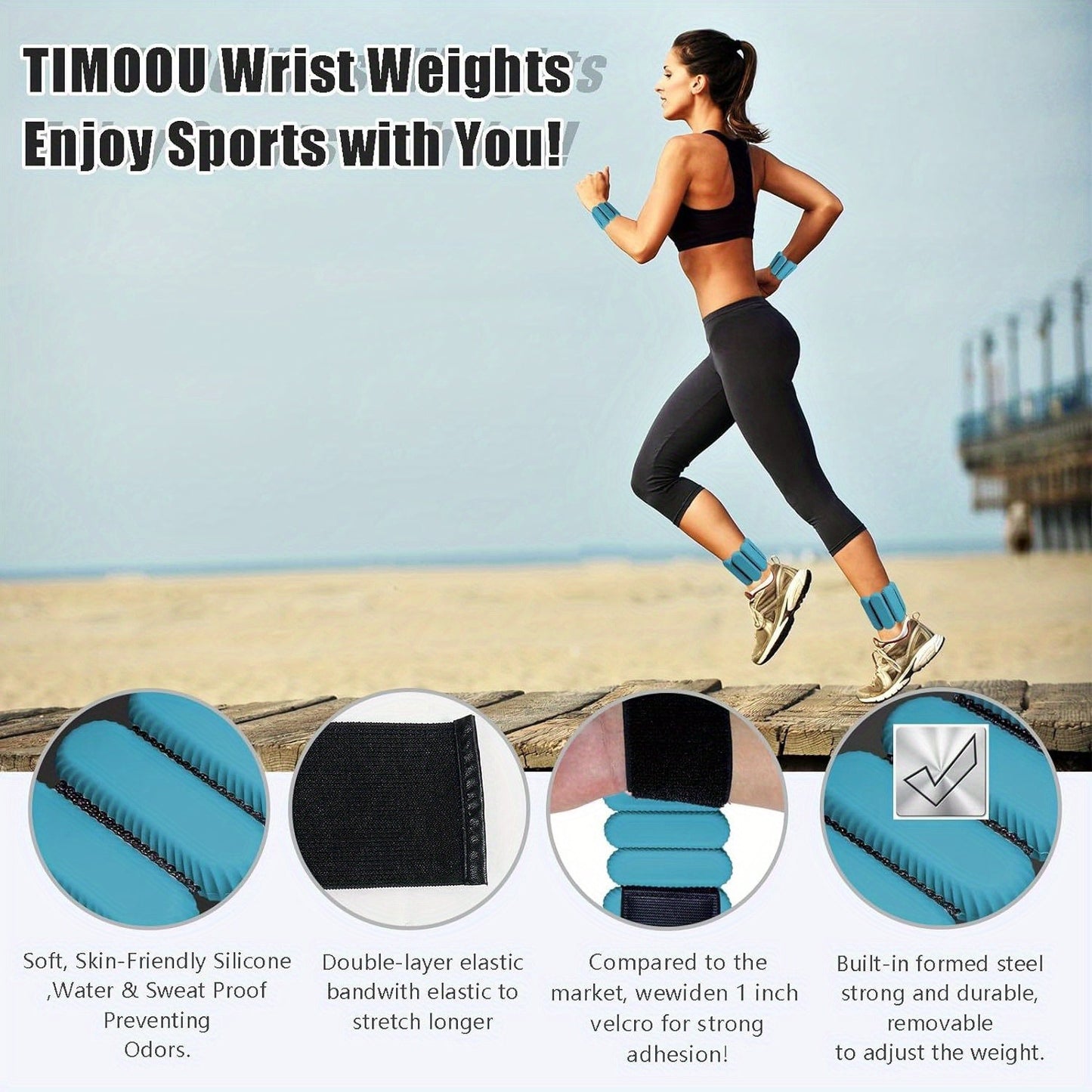 A Pair of (1 Lb Each) Weight Bearing Bracelets, Ankle Weights for Men and Women