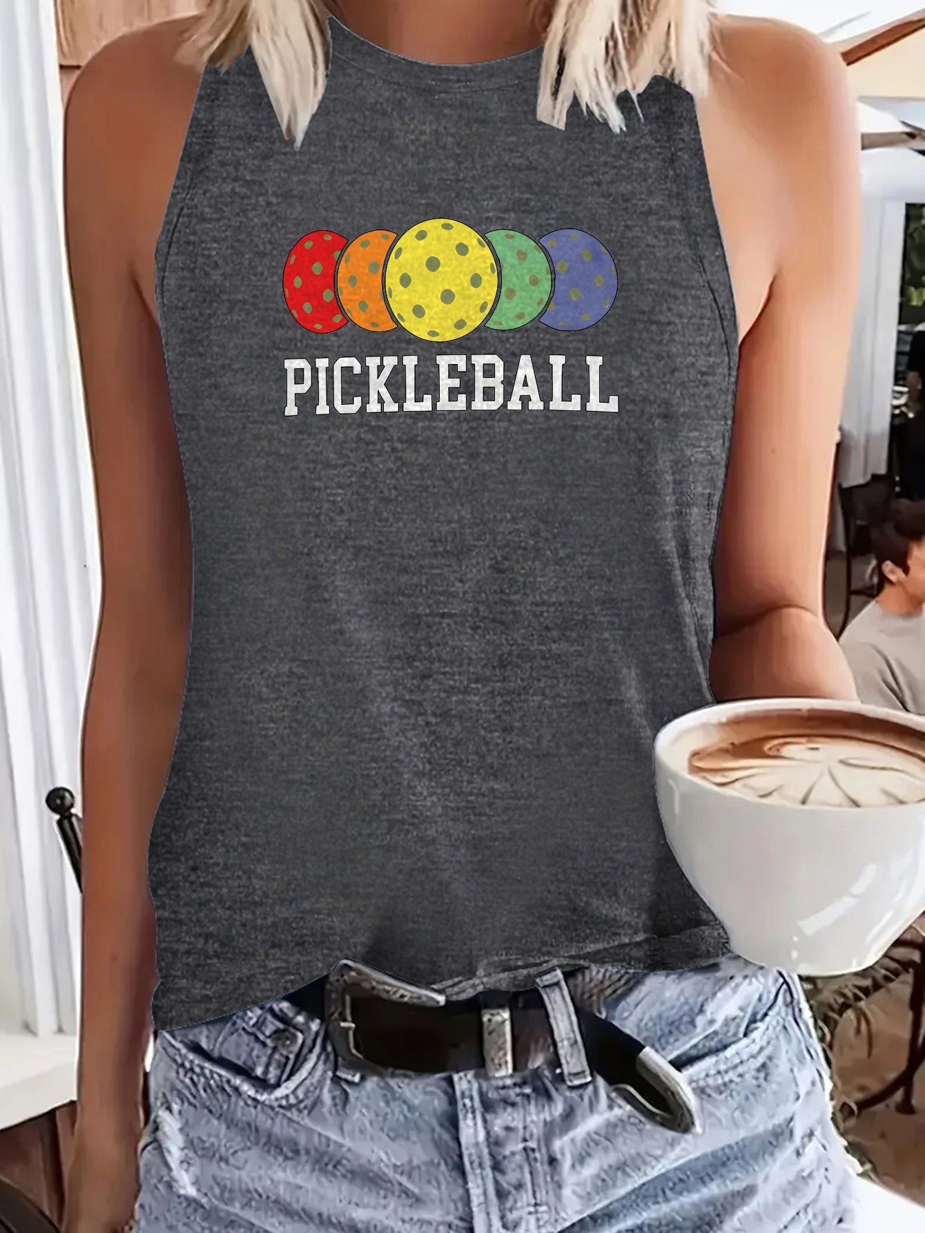 Women's Pickleball Graphic Sleeveless Tank Top