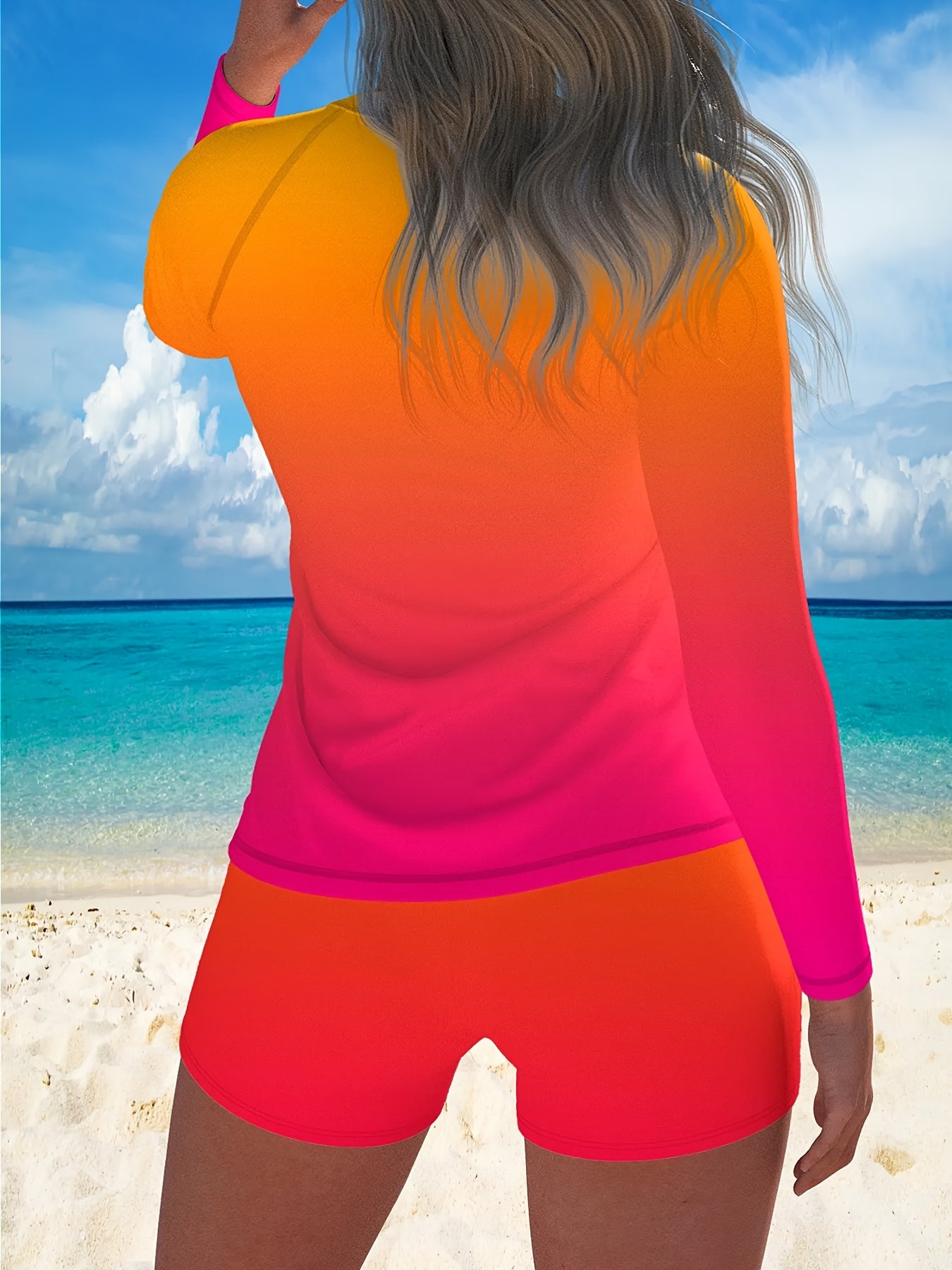 New Sexy Sports Blue Water Splash Surfing Suit