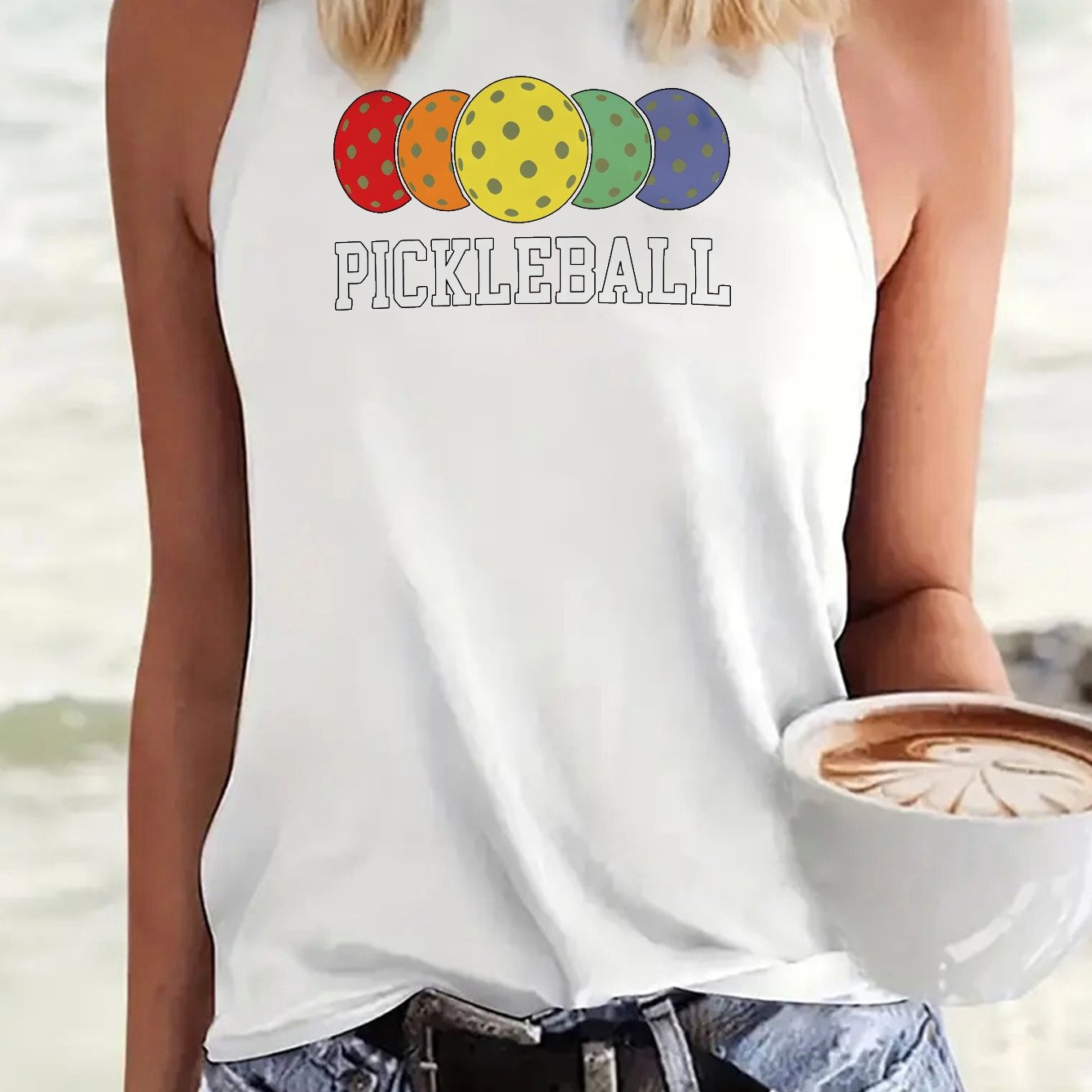 Women's Pickleball Graphic Sleeveless Tank Top
