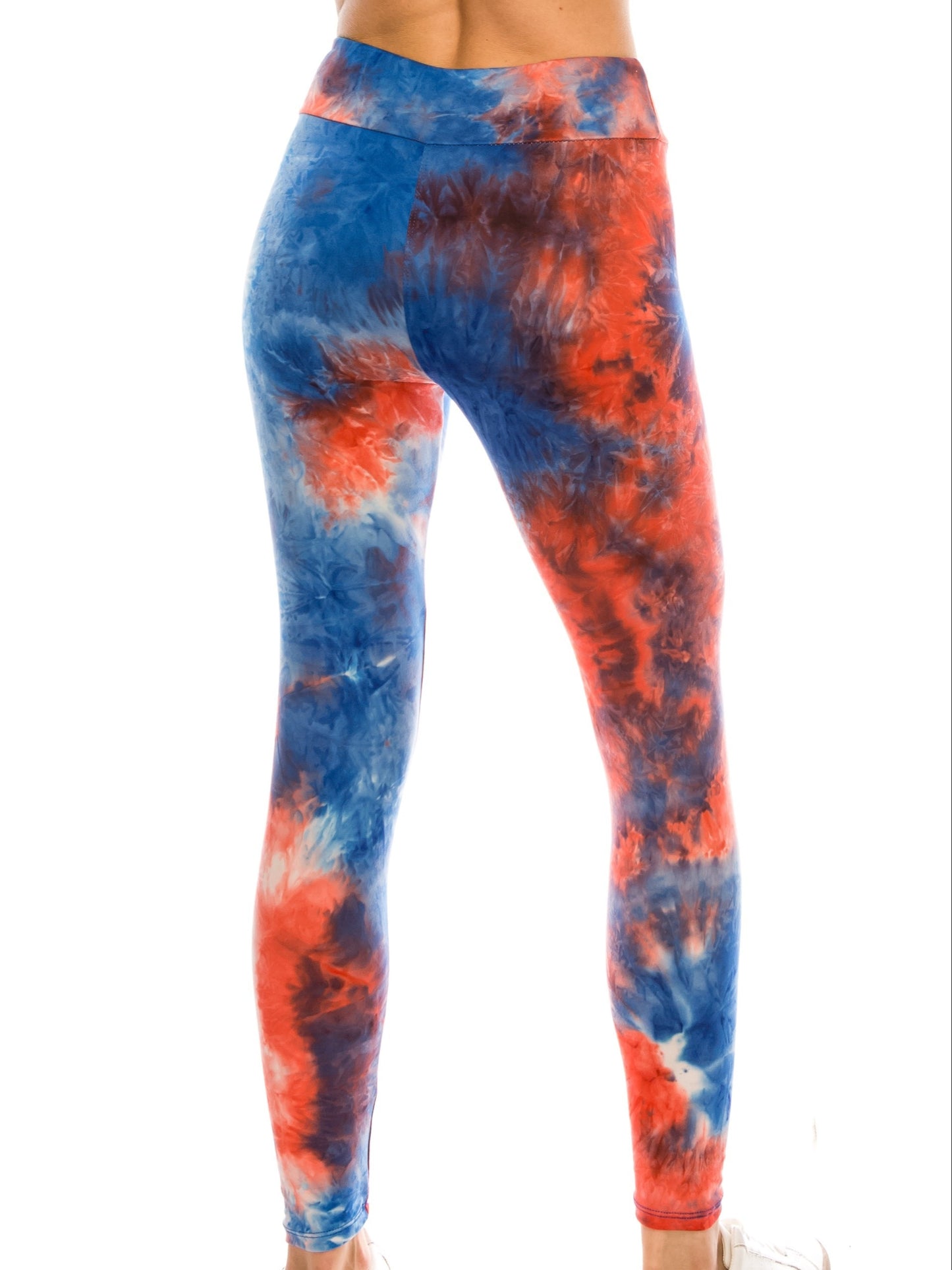 2 PACK Women's High Waist Stretched Soft Slim Tie Dye Leggings