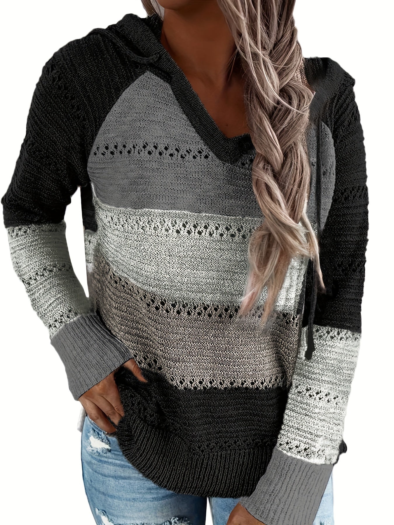 Women's Outdoor Long Sleeve Color Block Pullover/Cardigan