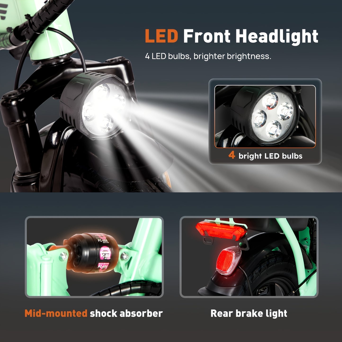 Green Folding Electric Bike