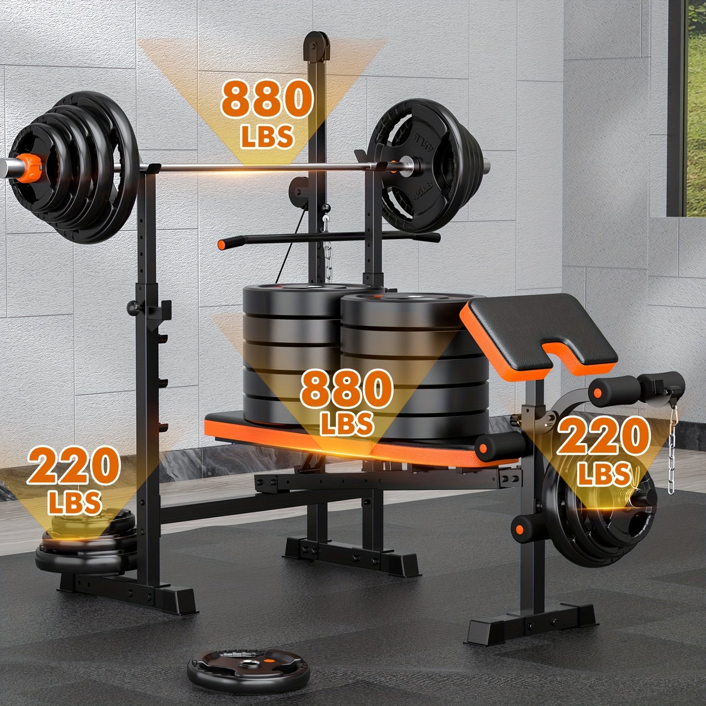 8-in-1 All In One Adjustable & Foldable Weight Bench