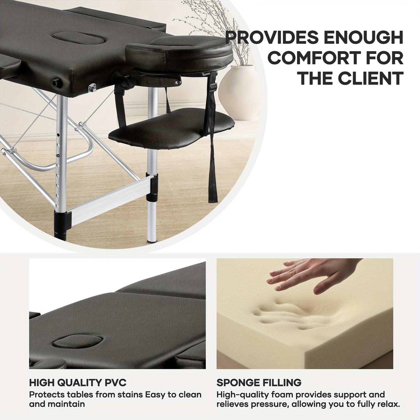 84in Wide Height Adjustable Portable Massage Table