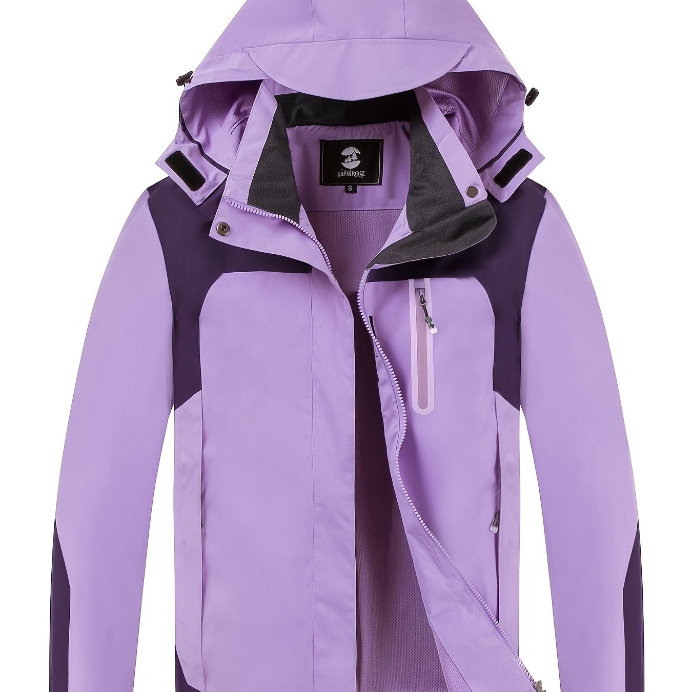 Womens Rain Jacket Lightweight Active Outdoor Raincoat With Removable Hood