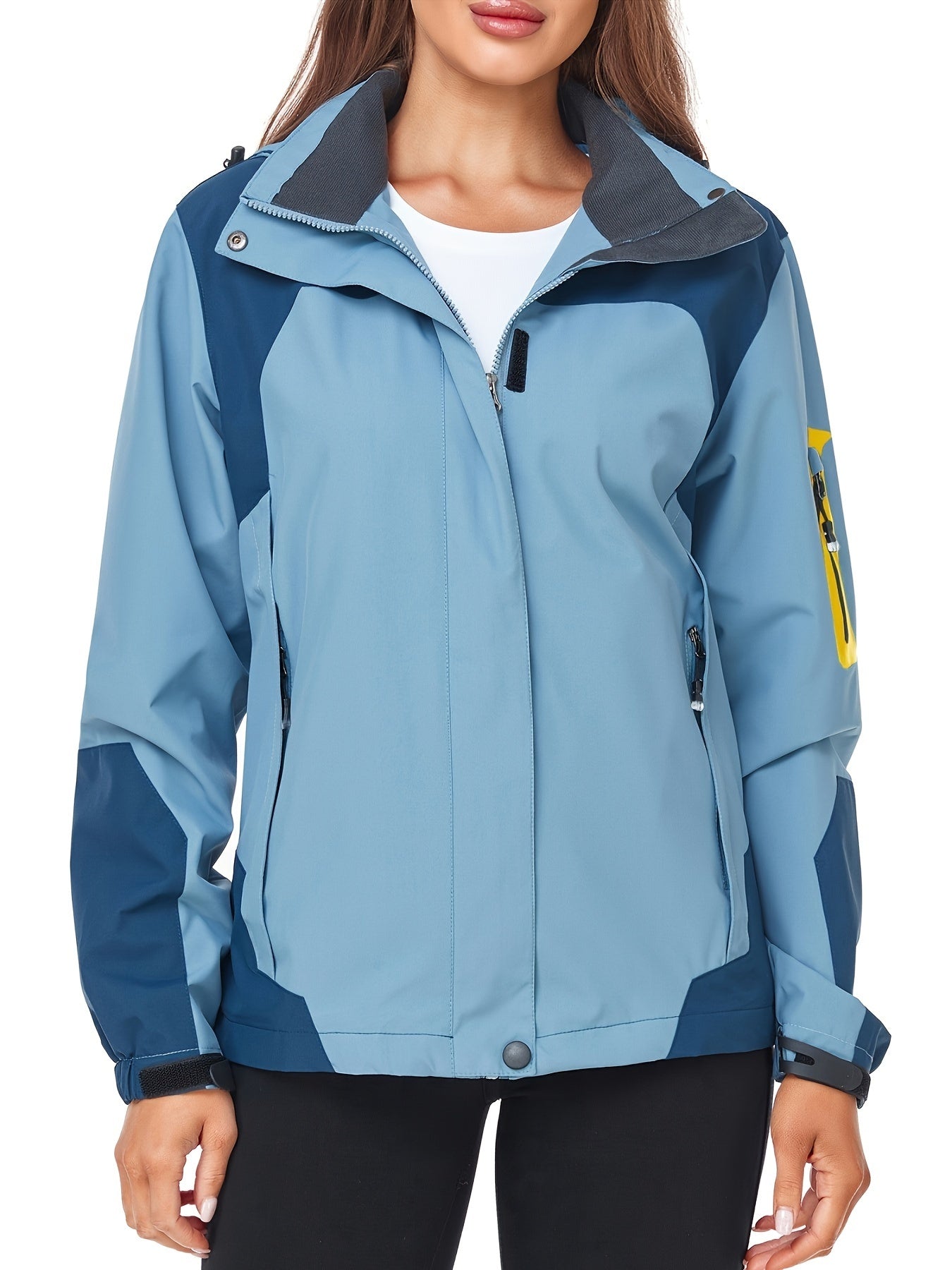 Womens Rain Jacket Lightweight Active Outdoor Raincoat With Removable Hood