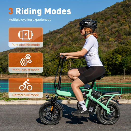 Green Folding Electric Bike