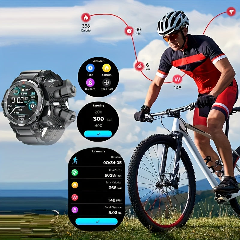 Smart Watch with Built-in Wireless Earphones