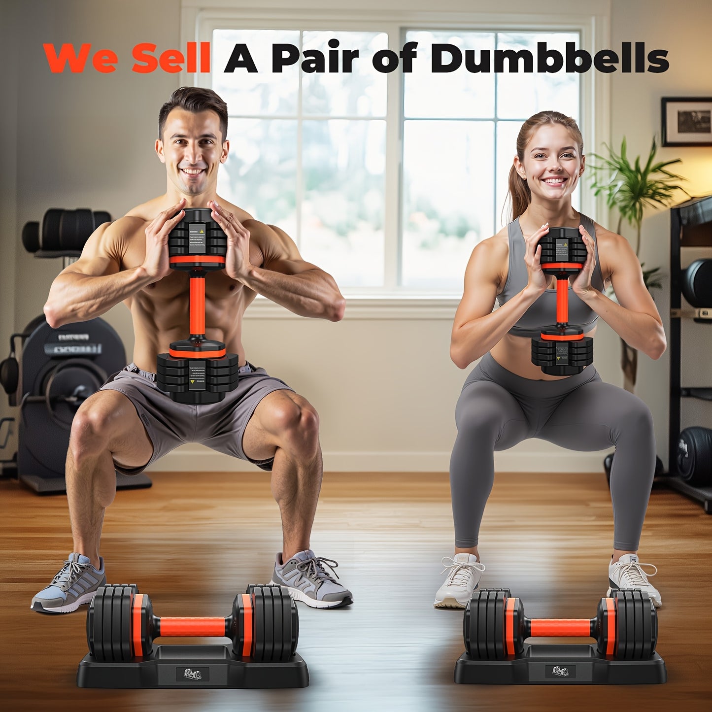 55LB 4-in-1 Adjustable Dumbbell Set