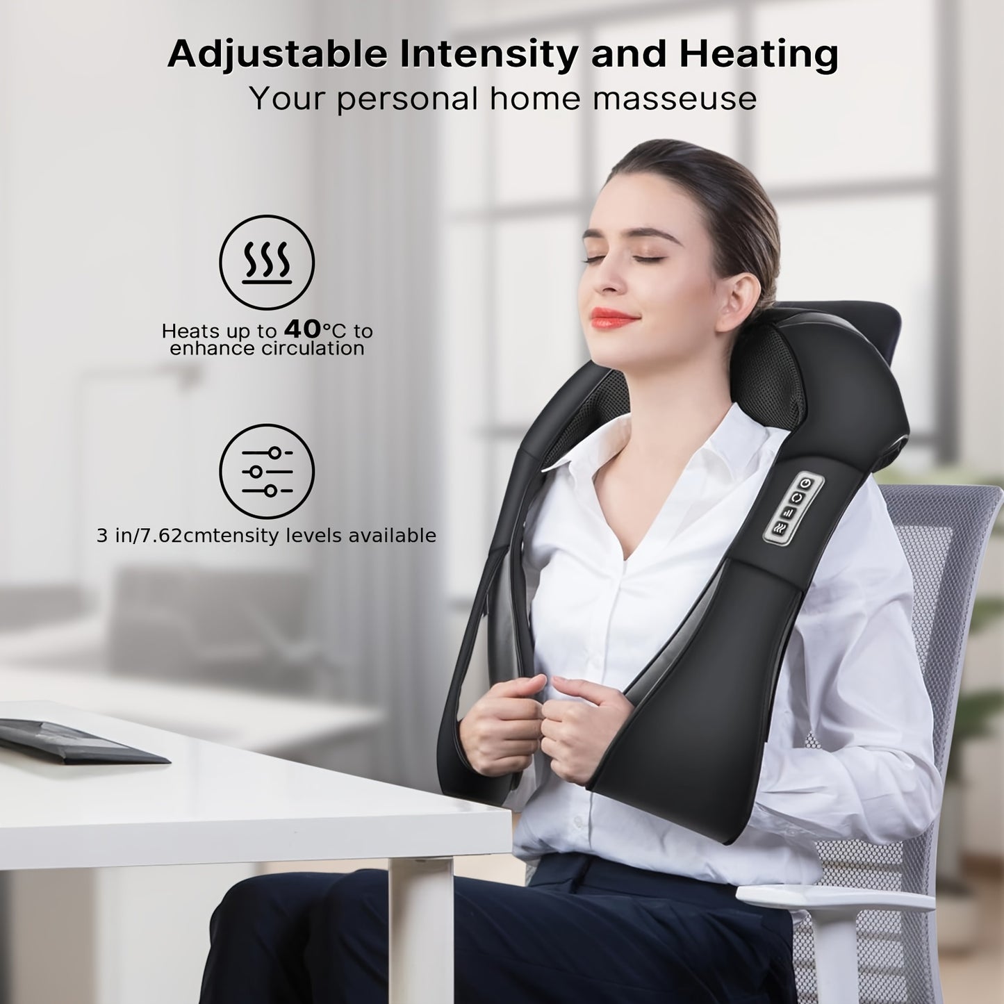 4D Deep Kneading Shiatsu Electric Massager with Heat