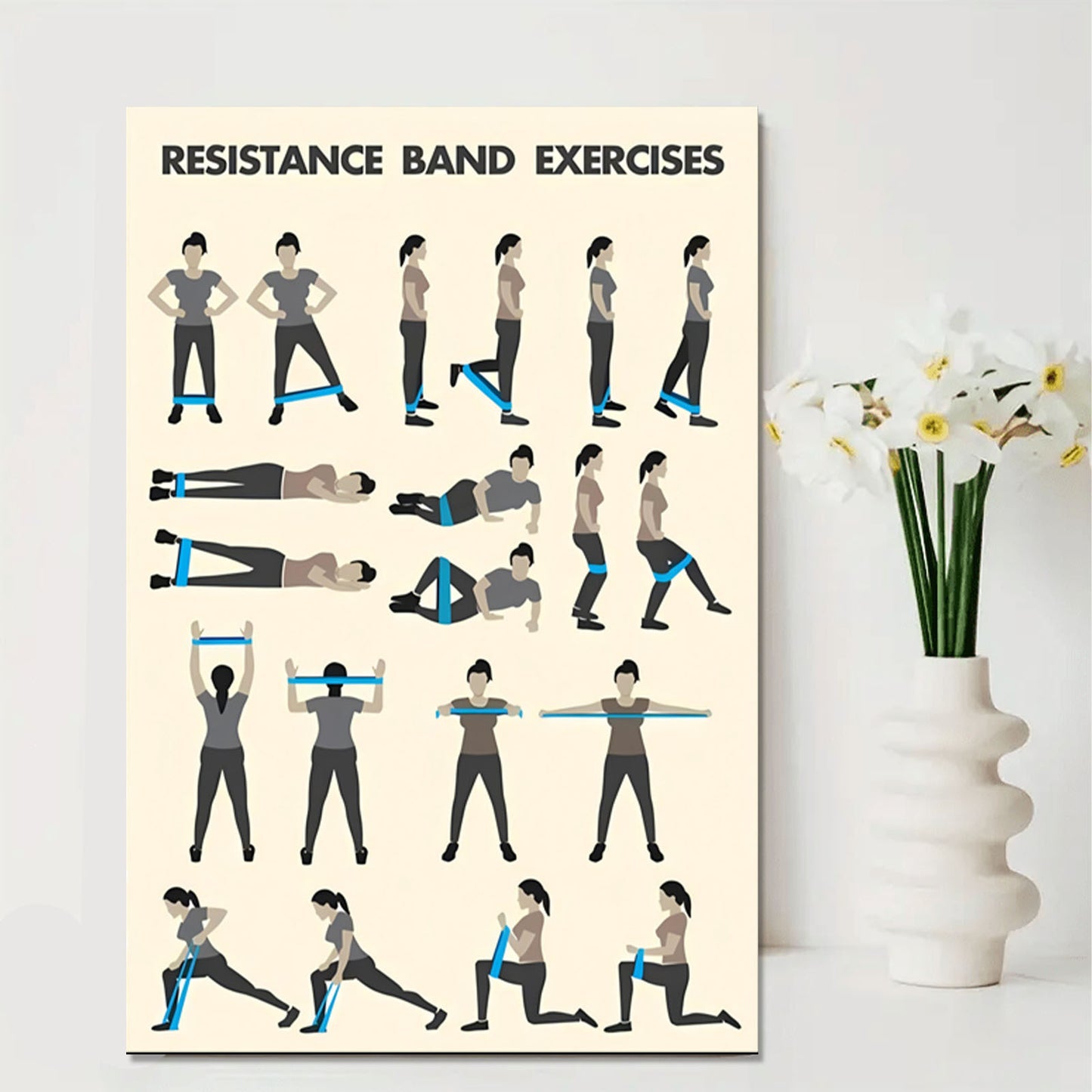 Resistance Band Workout Canvas Poster