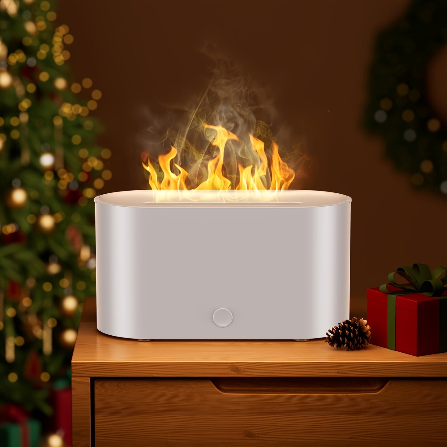 6-Color Flame Effect Humidifier & Essential Oil Diffuser