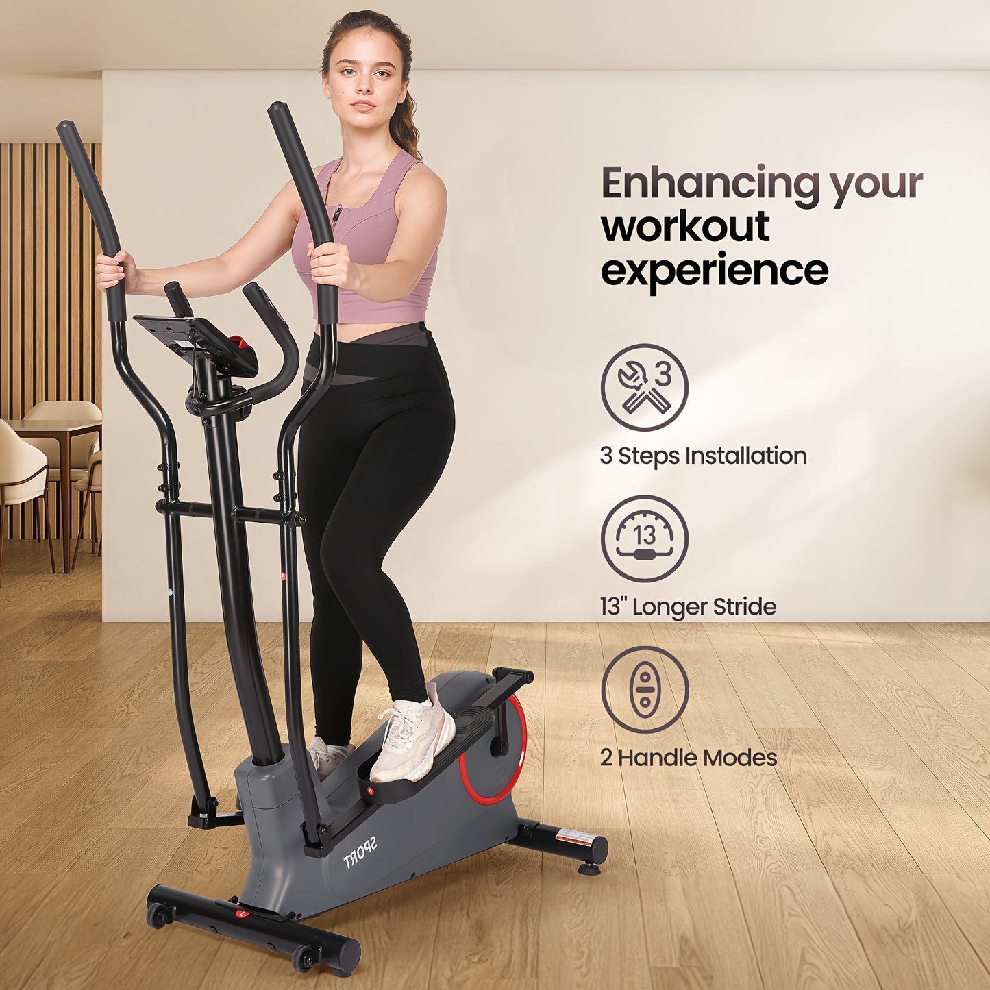 Quiet Home Elliptical with Front Flywheel