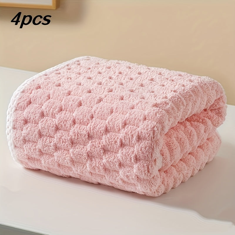 Pack of 4 Waffled Super Soft Woven Bath Towels