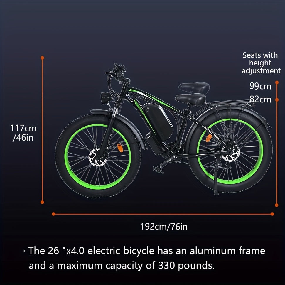 Adult Off-Road , Fat Tire E-Bike 1104WH Battery