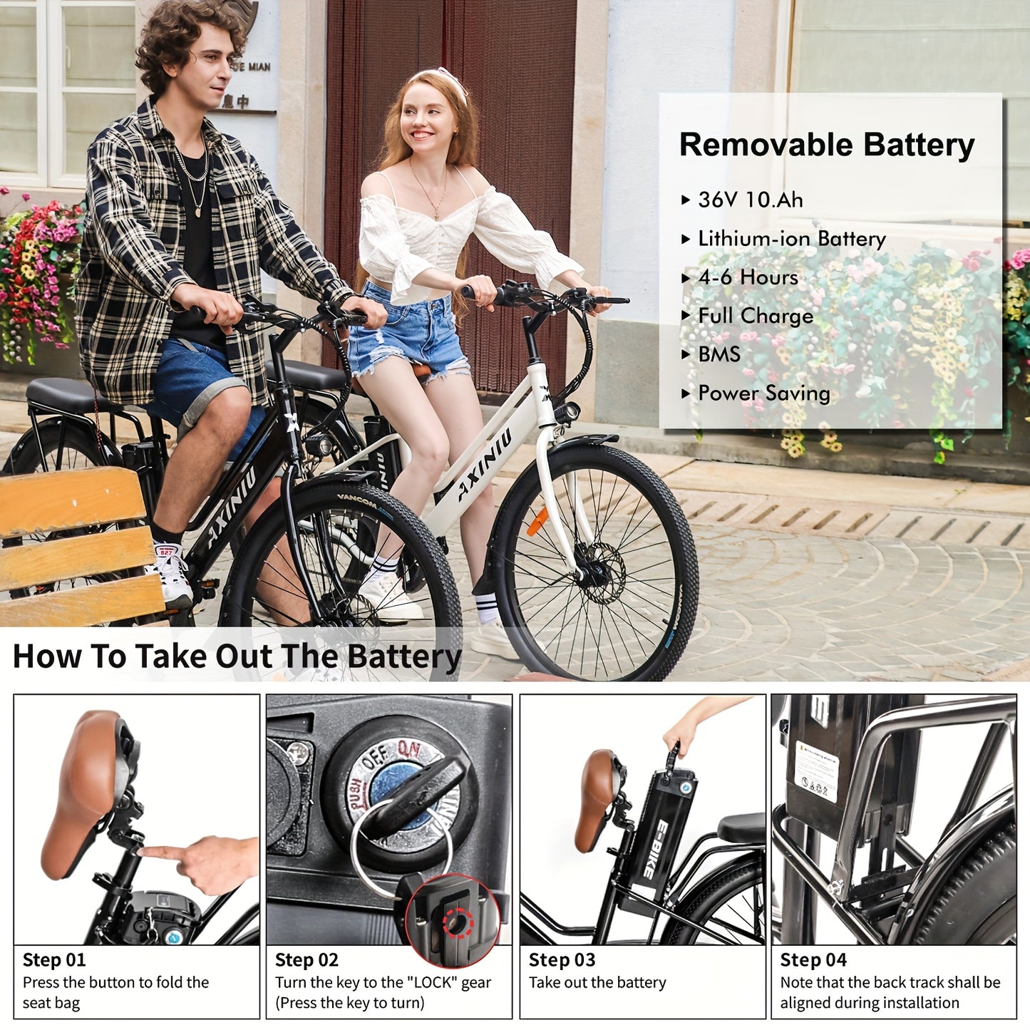 26" Electric Bike For Adults