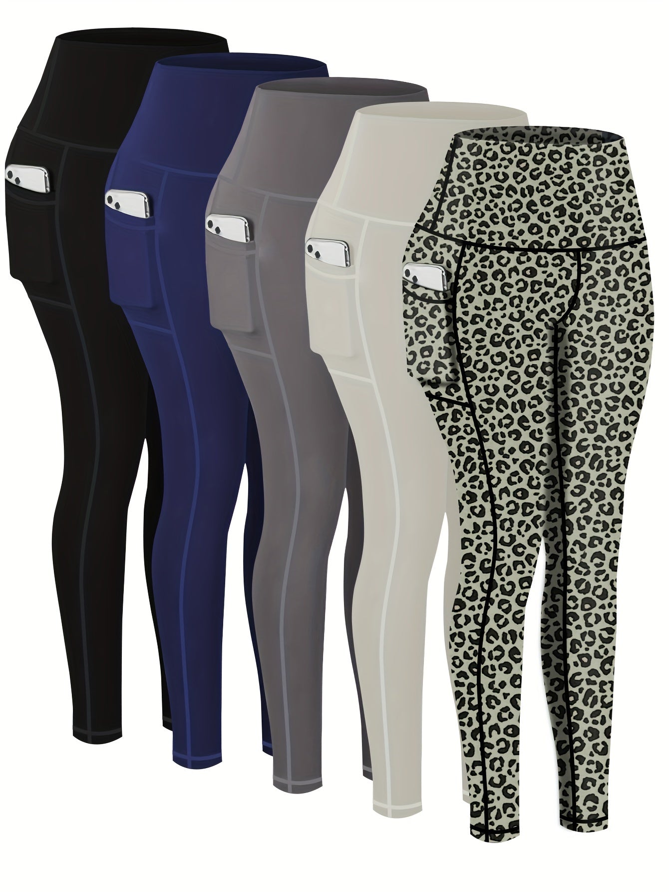 Five-piece Nine-point Printed Tracksuit Leggings