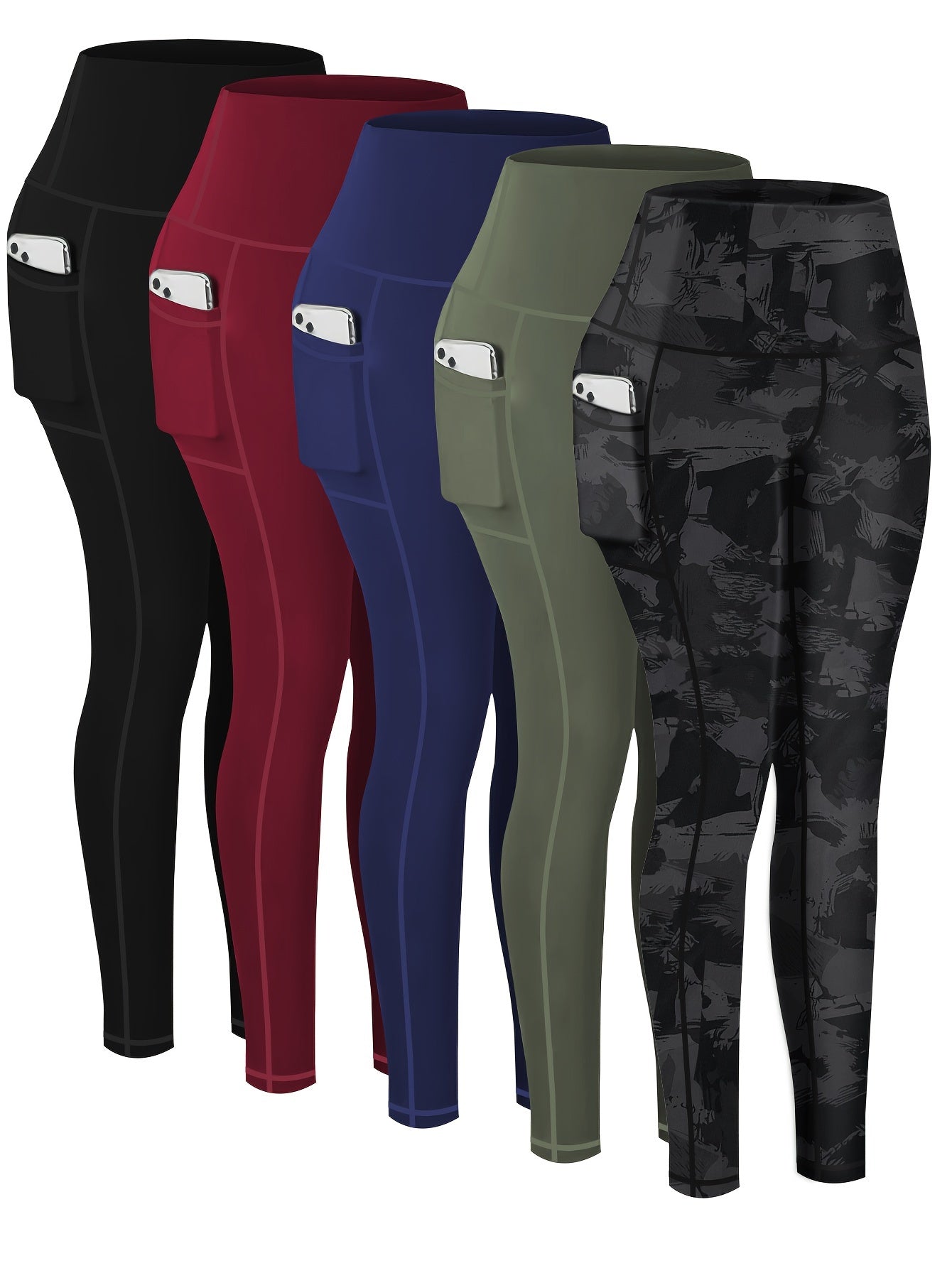 Five-piece Nine-point Printed Tracksuit Leggings