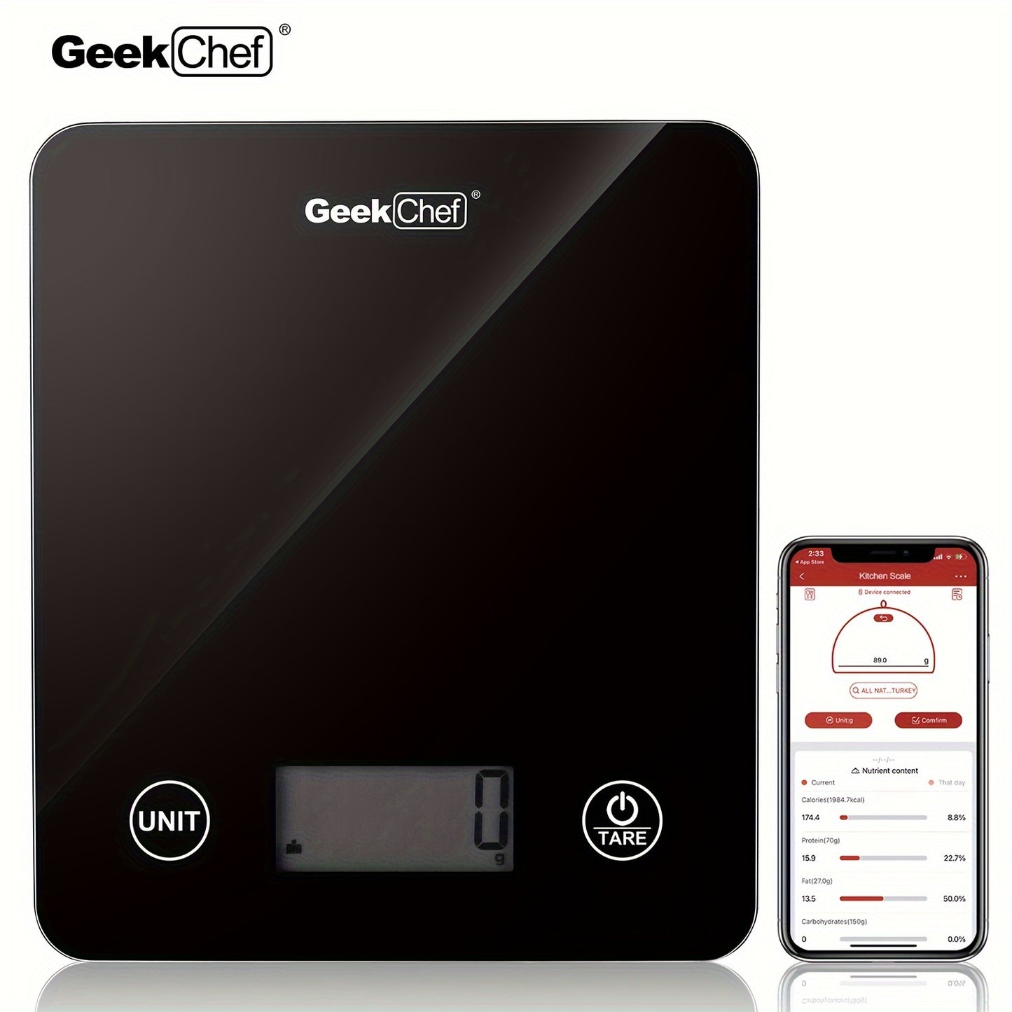 1pc Accurate Electronic Kitchen Scale with App, Digital Scales