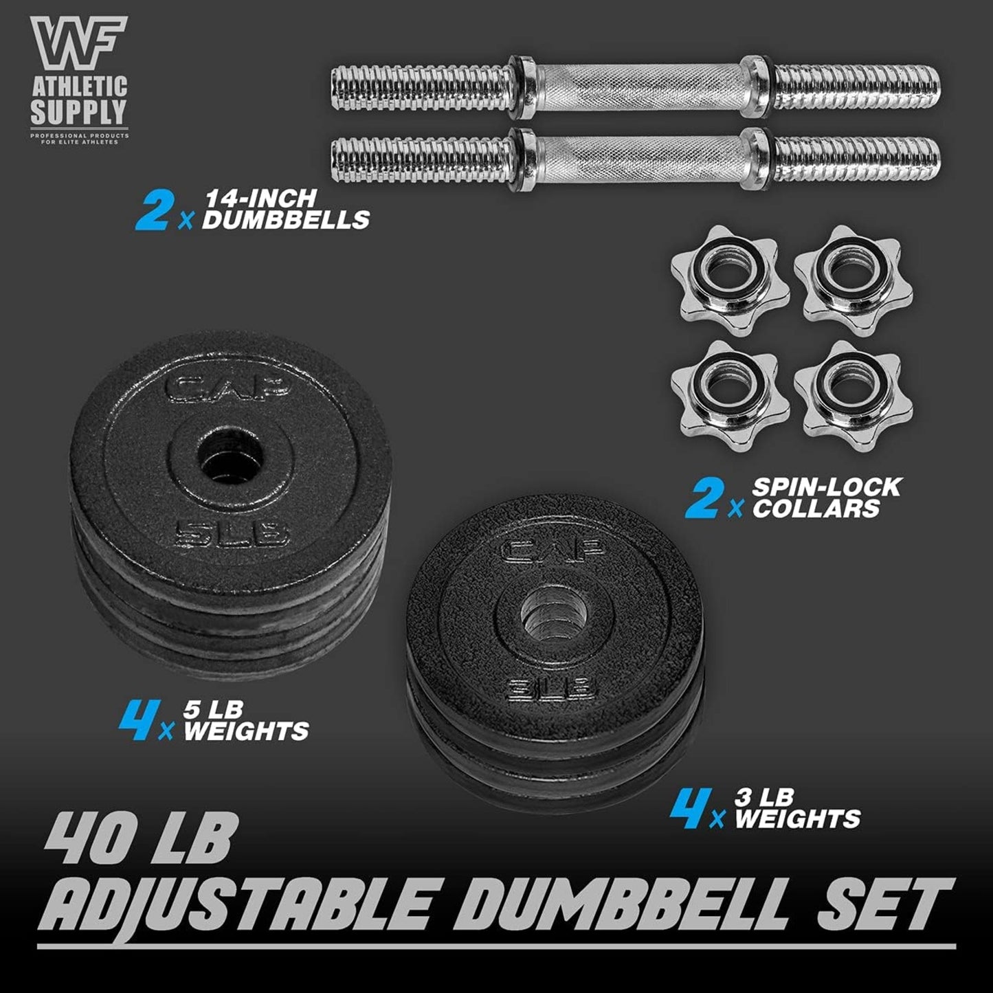 Adjustable Dumbbells, 20lb, 25lb, 30lb, 52.5lb & 100lb Options