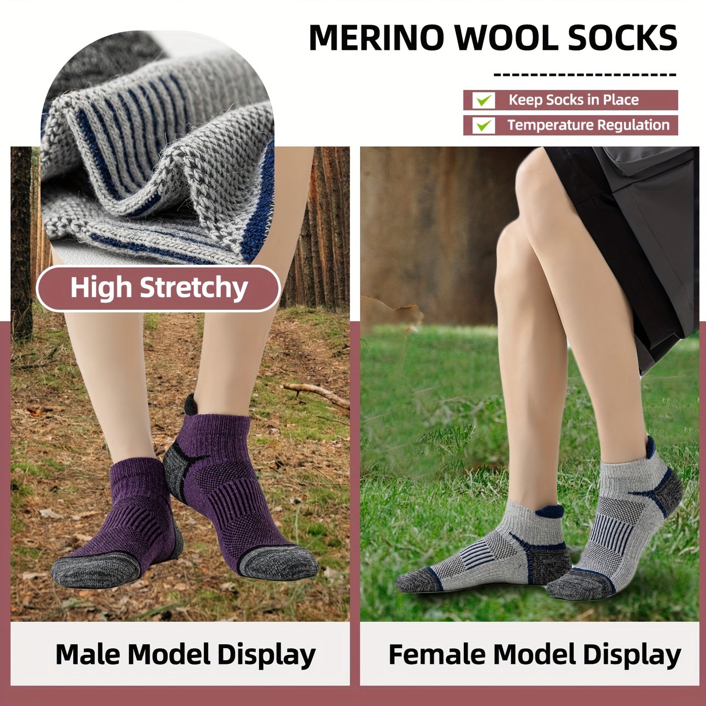 6 Pairs Merino Wool Compression Socks