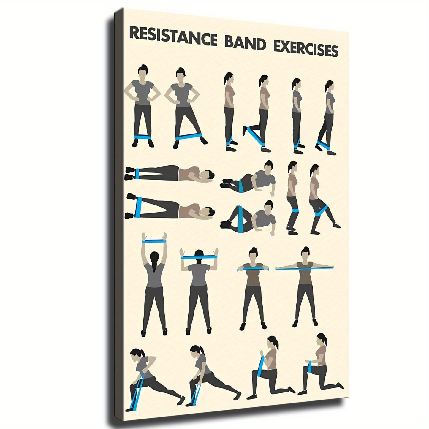 Resistance Band Workout Canvas Poster