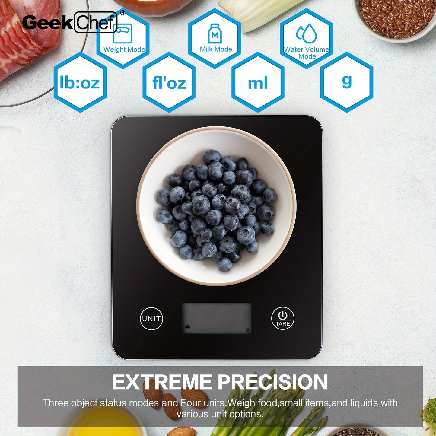 1pc Accurate Electronic Kitchen Scale with App, Digital Scales