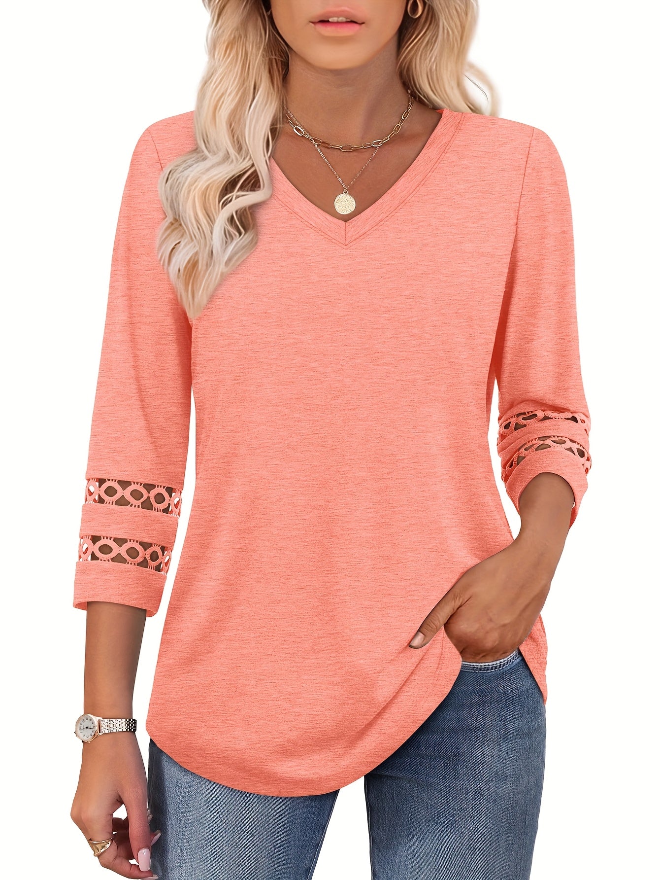 Three-piece Women's 3/4 Long-sleeved Top
