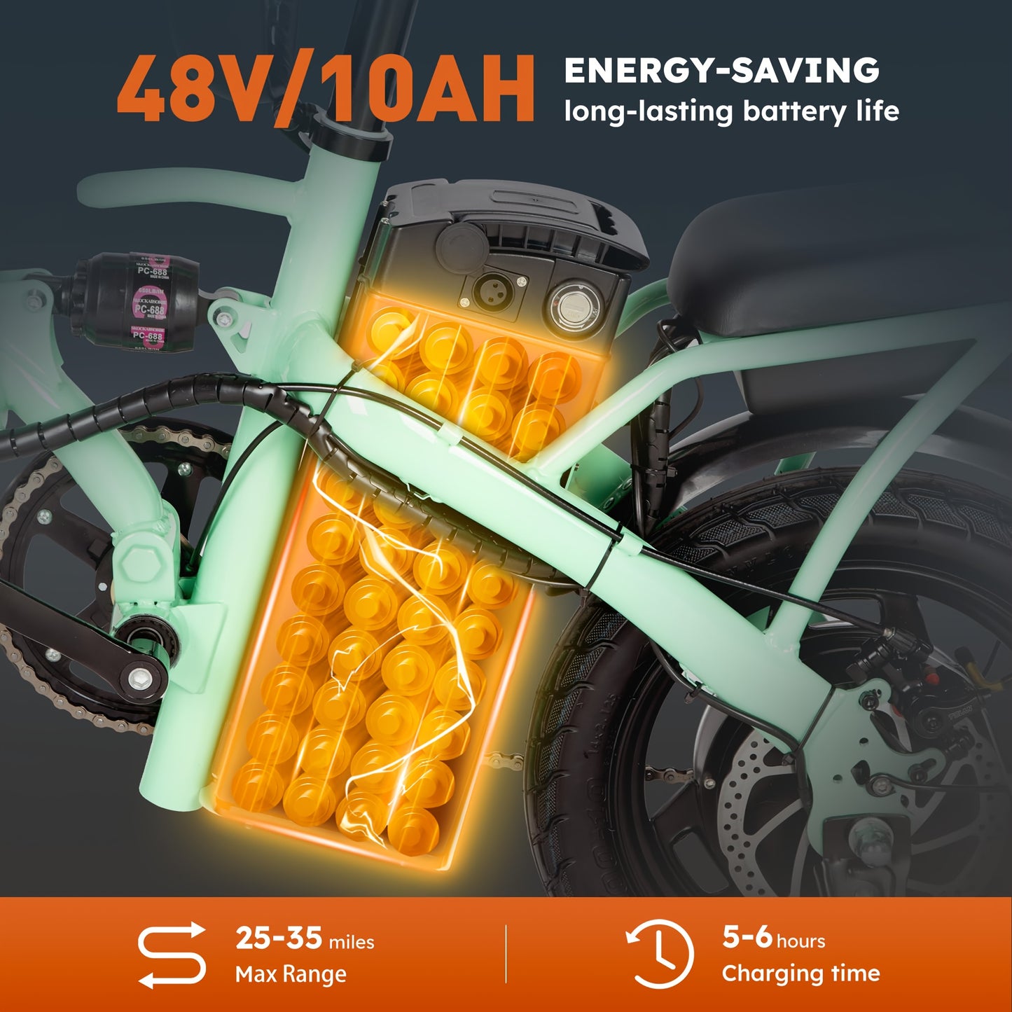 Green Folding Electric Bike