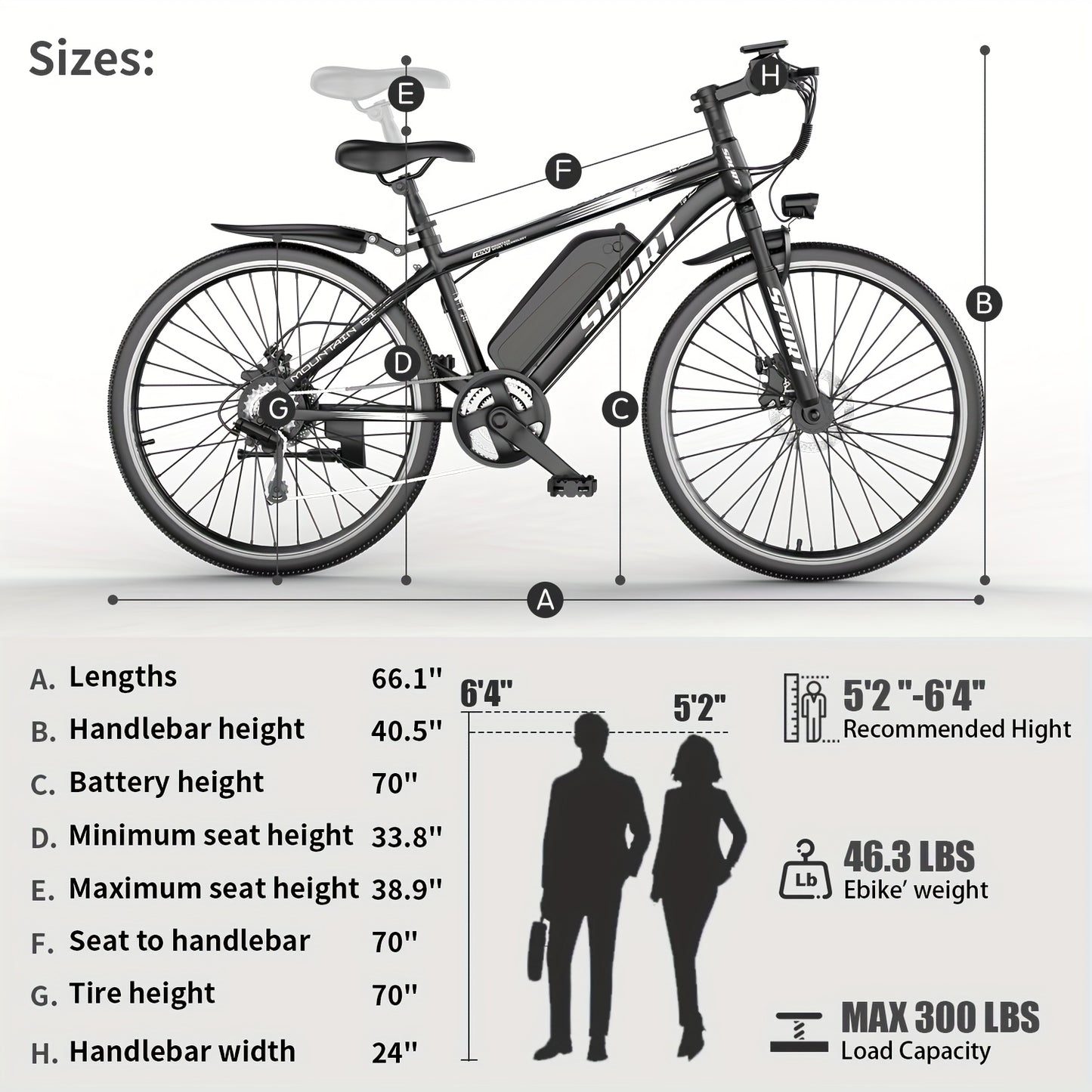 26 Inch Mountain E-Bike