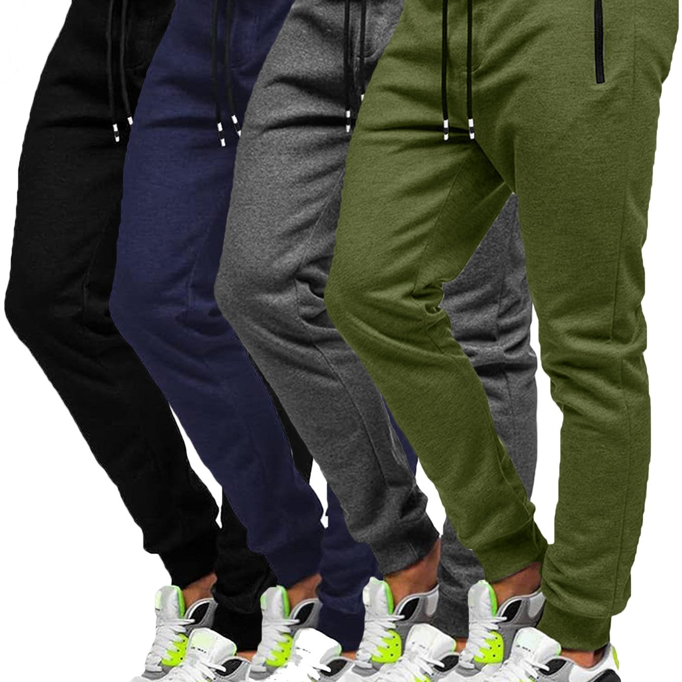 4pcs Men's Slim Fit Jogging Sweatpants