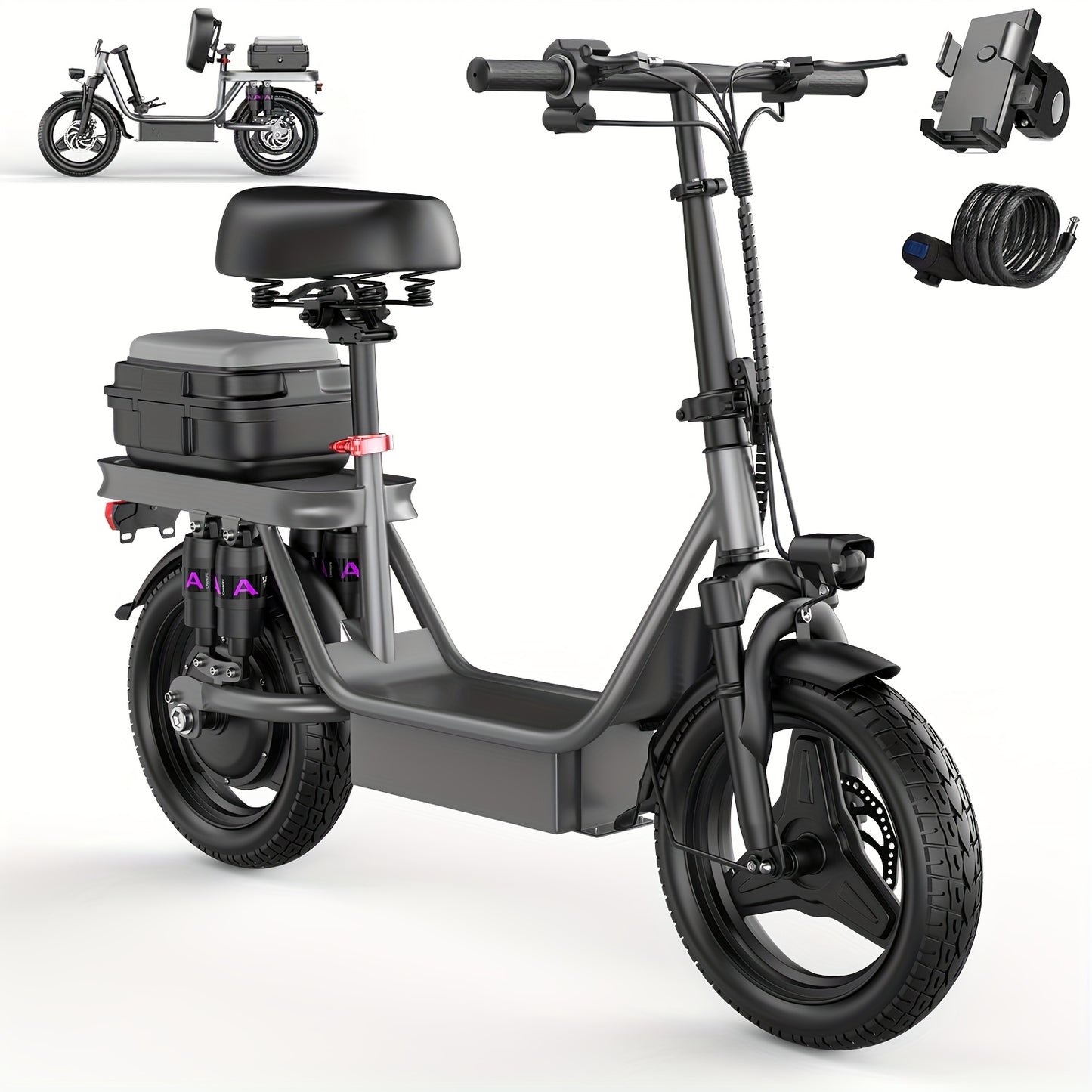 740W Adult Electric Scooter with Seat