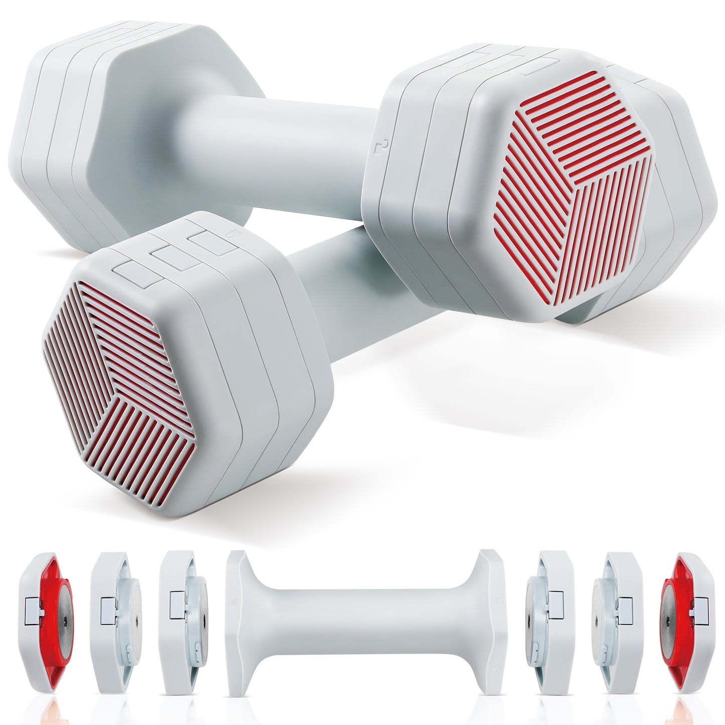 Adjustable Dumbbells Hand Weights Set: 5 Lb Dumbbells