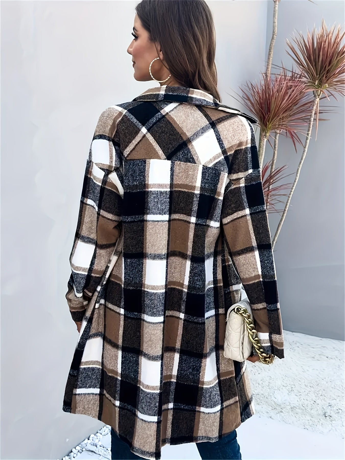 Classic Mid-Length Buffalo Plaid Shirt Jacket