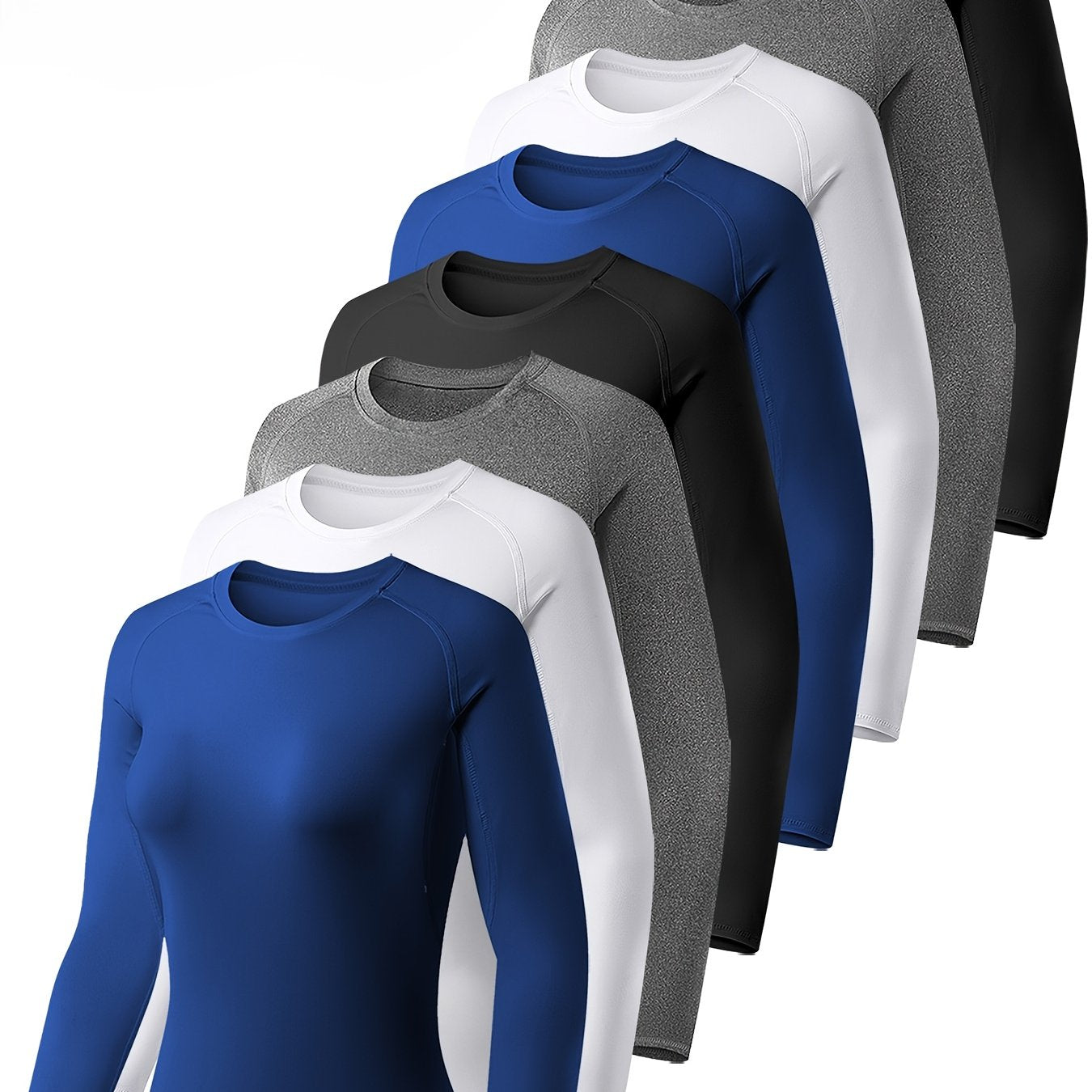 8pcs Women's Performance Compression Long Sleeve Athletic Tops