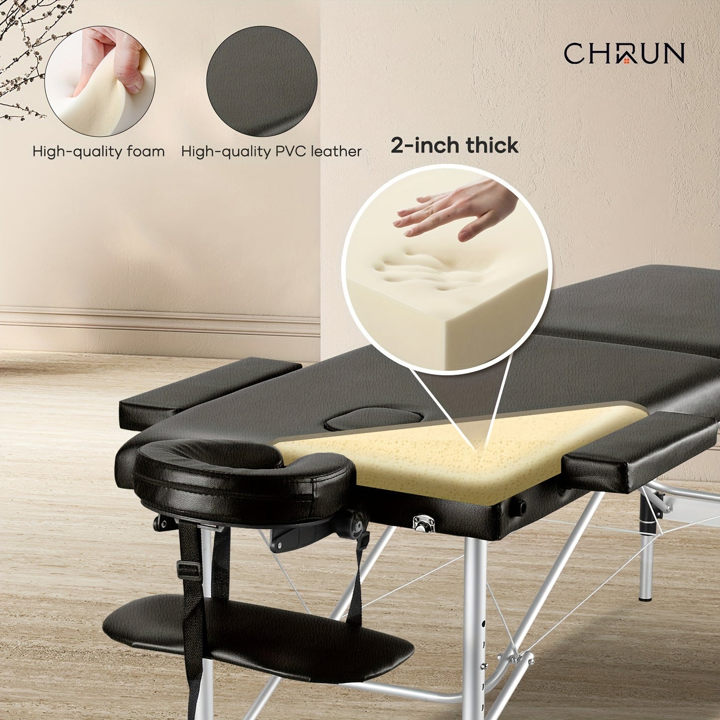 84in Wide Height Adjustable Portable Massage Table