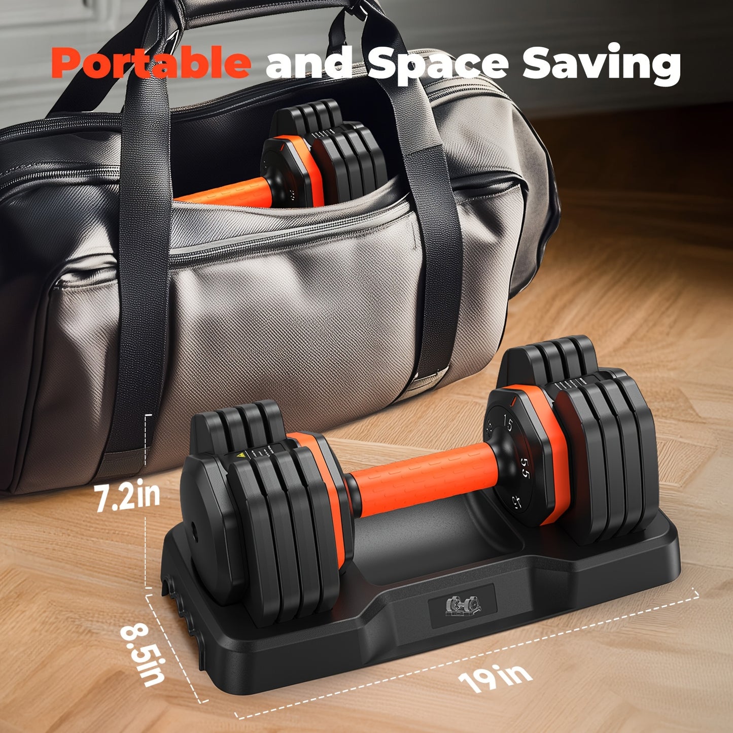 55LB 4-in-1 Adjustable Dumbbell Set