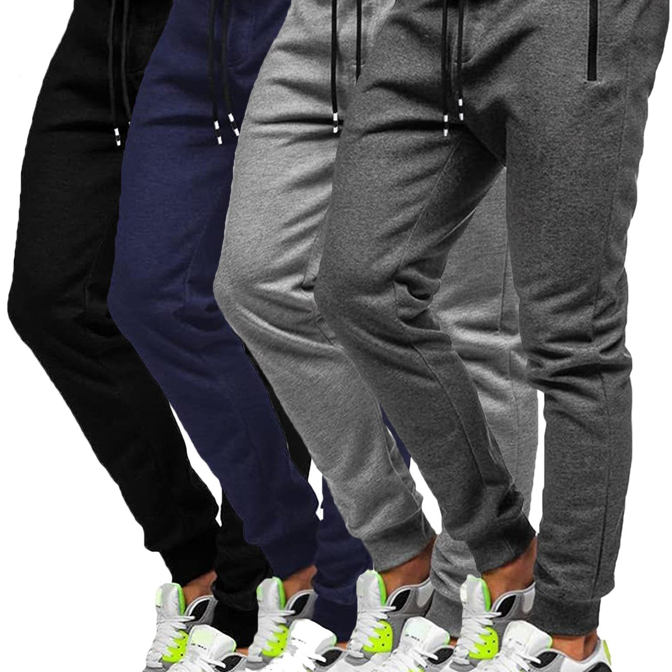 4pcs Men's Slim Fit Jogging Sweatpants