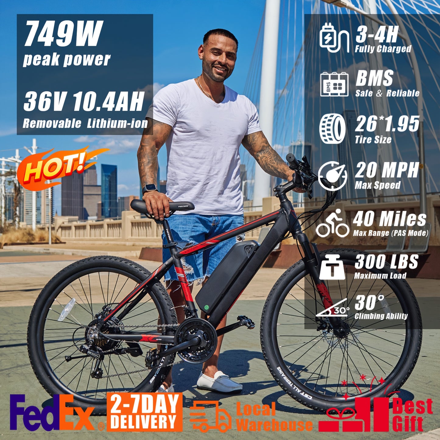 Victor 26" Electric Bike for Adults