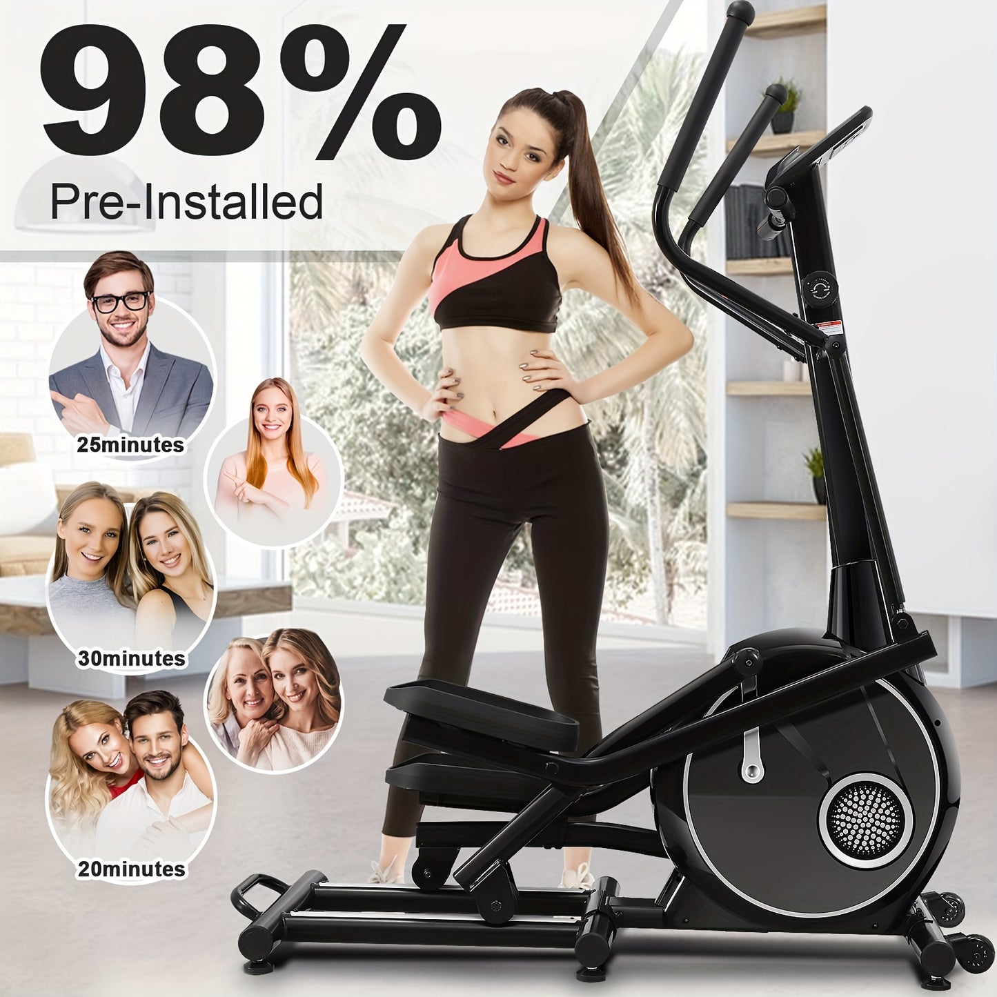 Elliptical Exercise Machine With Hyper-Quiet Front Magnetic Driving System