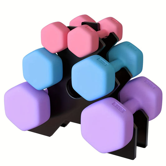 Hex Dumbbells Set With Stand 2 X 2.2 LB, 2 X 4.41 LB, 2 X 6.61 LB, Hand Weights