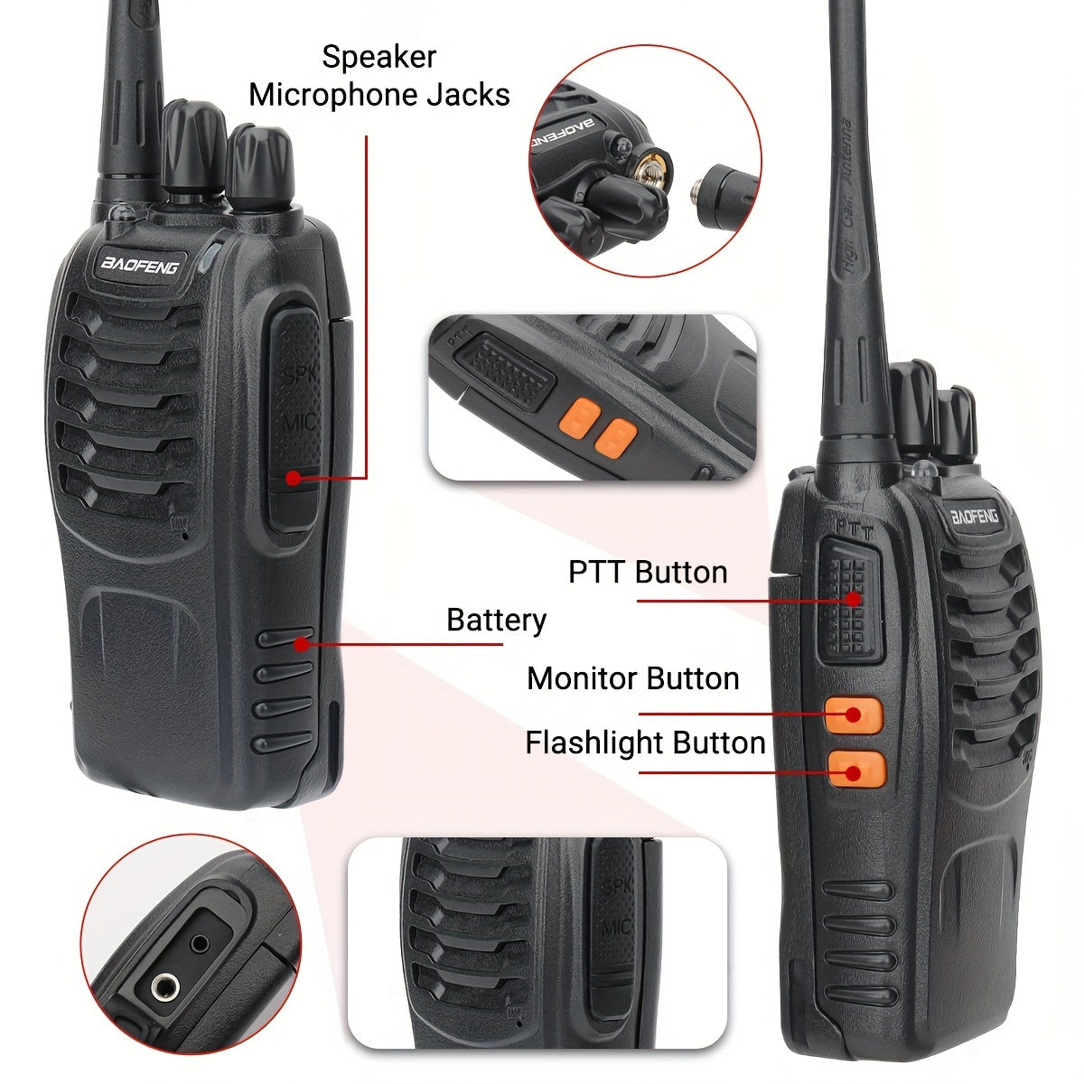 4pcs Long Range Walkie Talkie